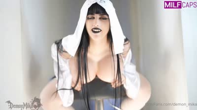 DemonMika – Ghost Sheet Cosplay With Her Big Tits And Pussy On Display